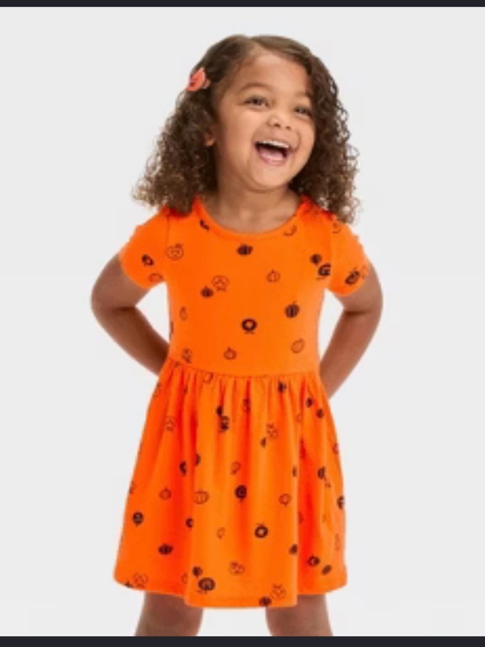 Cat and Jack NWT Girls Dress Orange wit Pumpkin Pattern with Bottoms underwear